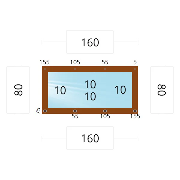 Мягкое окно 160x80 см, для веранды, беседки